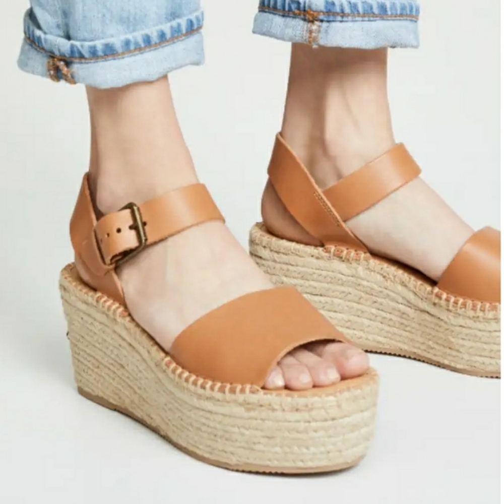 Soludos Minorca high platform sandals leather espadrille